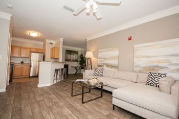 Living Room With Kitchen at Villas at Hampton, Hampton